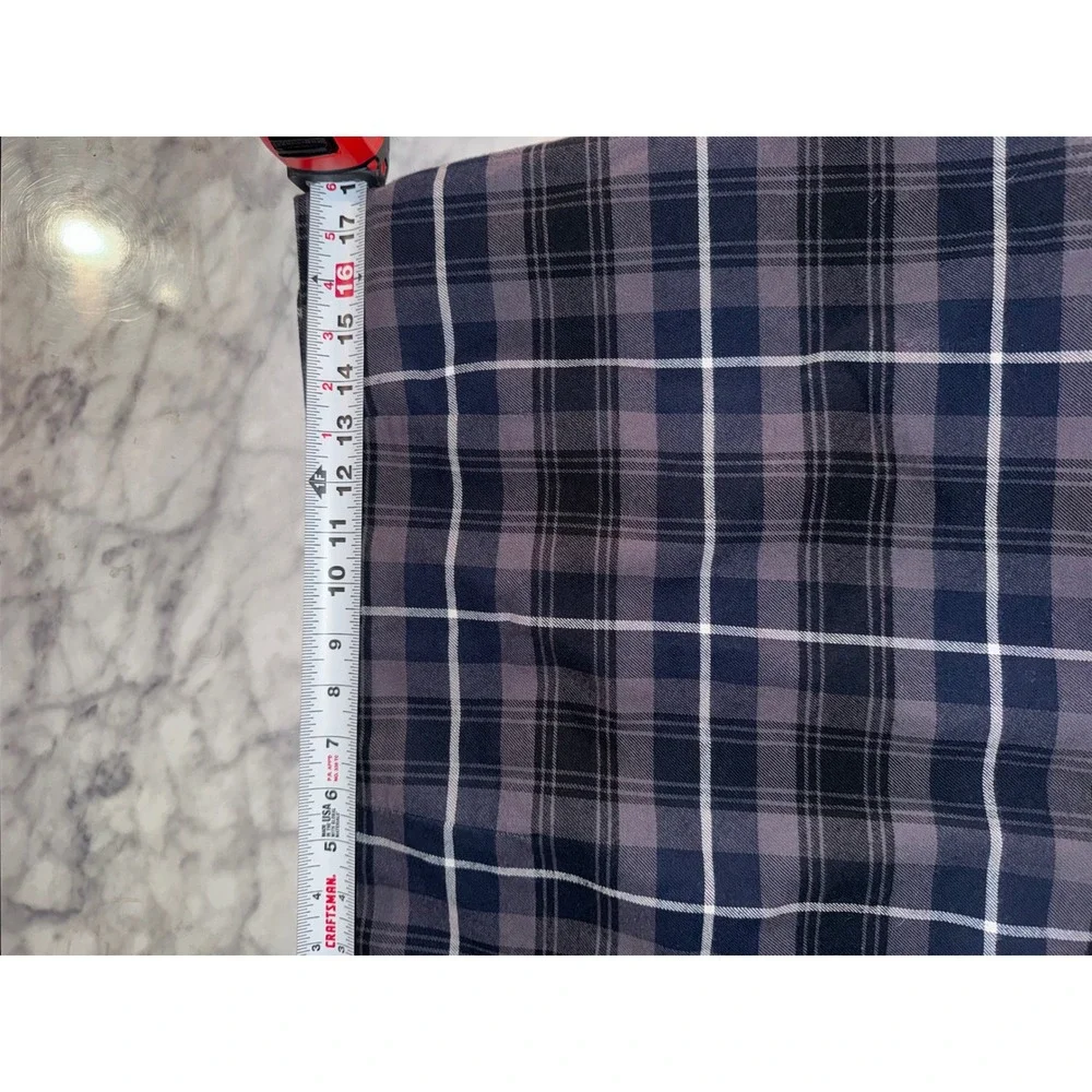 Tommy Hilfiger Women Plaid Mini Skirt Charcoal Gray White Blue‎ Size 10